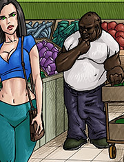The produce man by Illustrated interracial